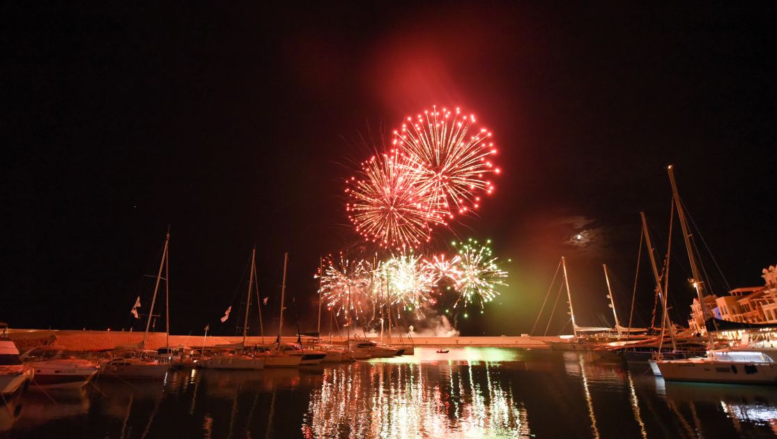 Fireworks Over lustica bay montenegro ini celebrations of the chedi hotel opening 